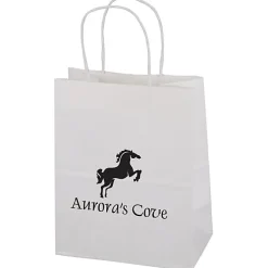 Matte White Shopping Bag - 10-3/4 inches x 8 inches