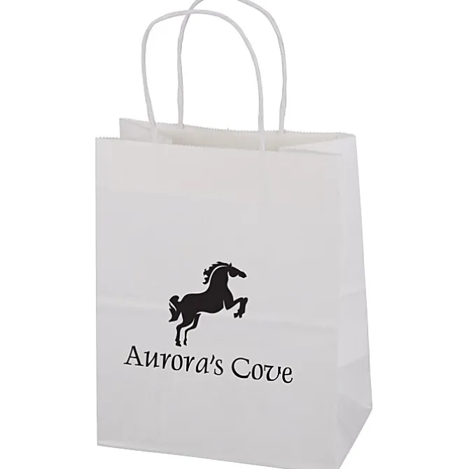 Matte White Shopping Bag - 10-3/4 inches x 8 inches