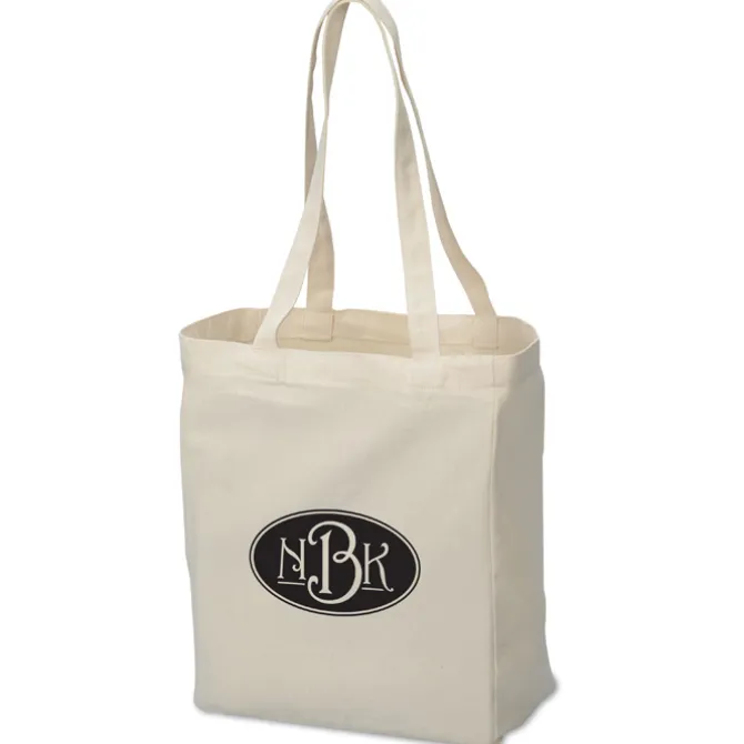 Natural Canvas Hook and Loop Closure Tote Bag