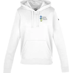 Nike Club Fleece Sleeve Swoosh Pullover Hoodie - Ladies' - Embroidered