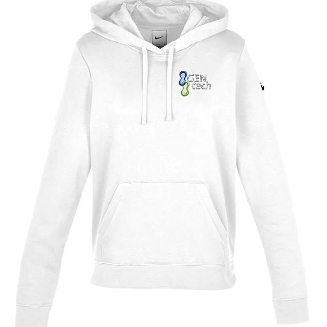 Nike Club Fleece Sleeve Swoosh Pullover Hoodie - Ladies' - Embroidered