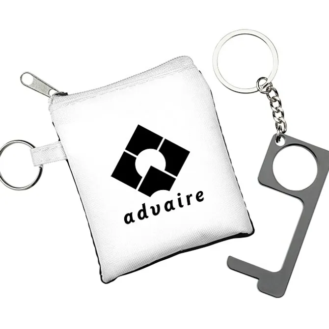 No Contact Keychain with Pouch