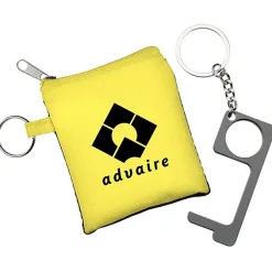 No Contact Keychain with Pouch