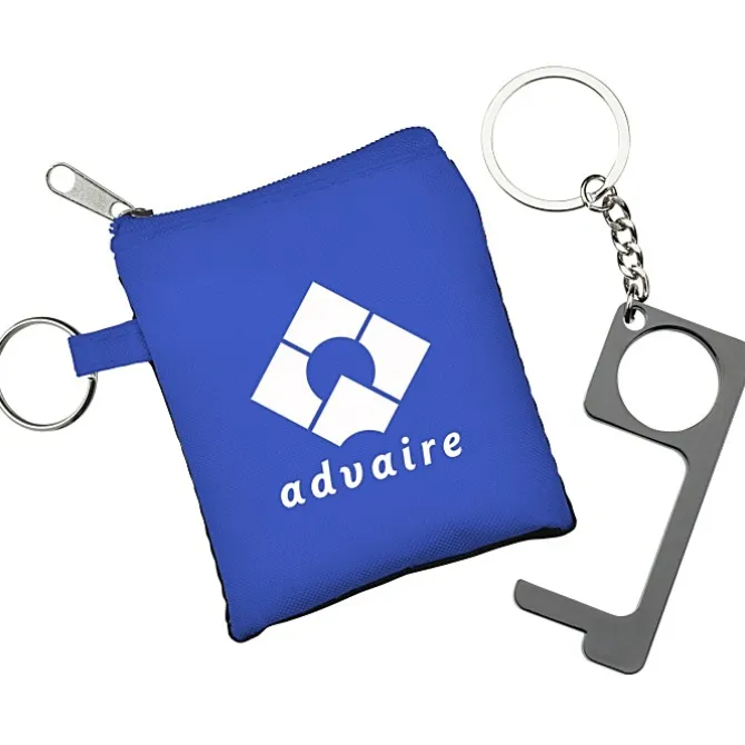 No Contact Keychain with Pouch