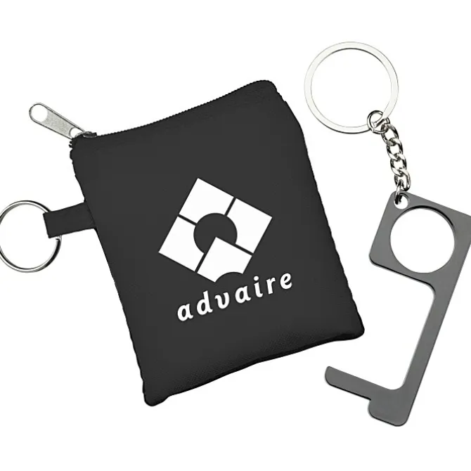 No Contact Keychain with Pouch