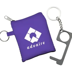 No Contact Keychain with Pouch