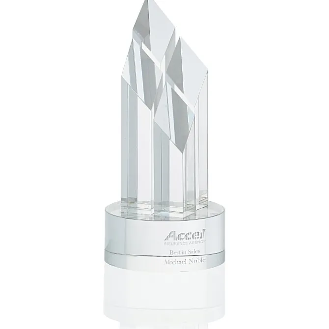 Overton Crystal Award - 10 inches
