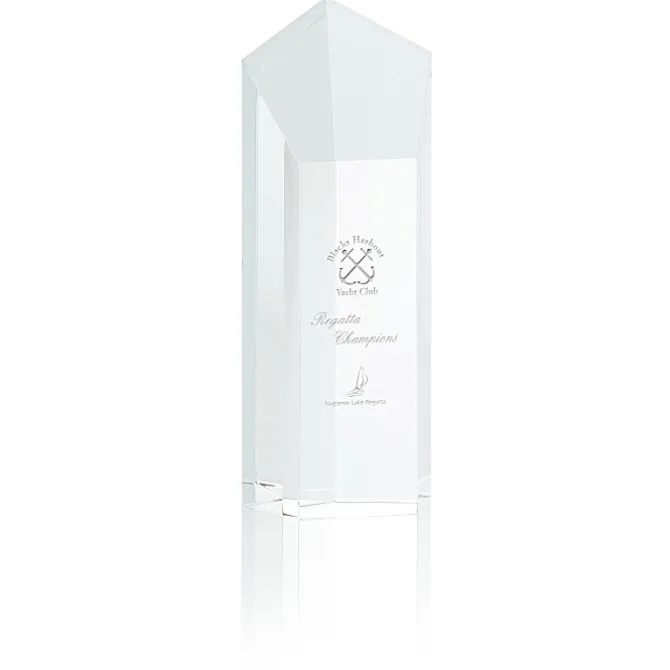 Pentagon Crystal Tower Award - 8 inches