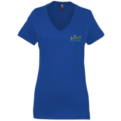 Perfect Weight V-Neck Tee - Ladies' - Embroidered