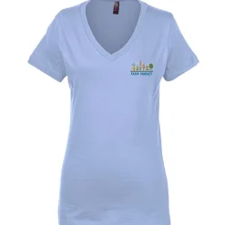 Perfect Weight V-Neck Tee - Ladies' - Embroidered