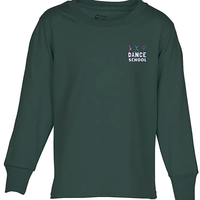 Port Classic 5.4-oz Long Sleeve T-Shirt - Youth - Embroidered