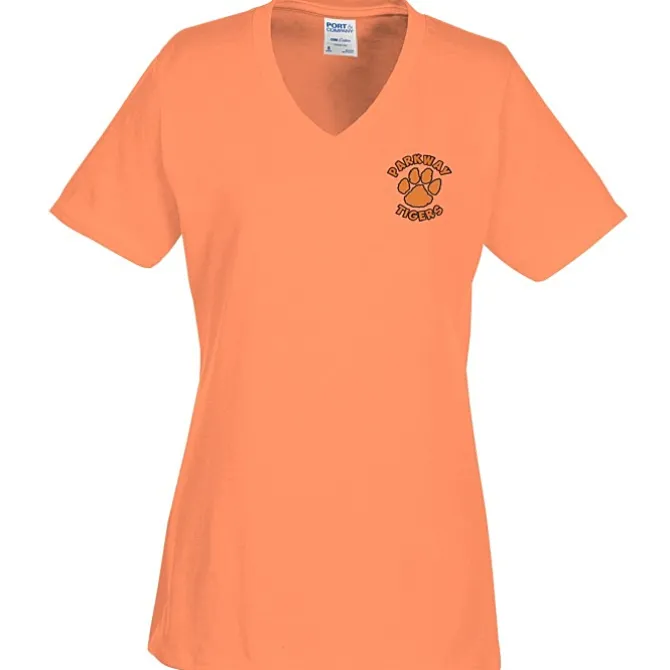 Port Classic 5.4-oz V-Neck T-Shirt - Ladies' - Colors - Embroidered