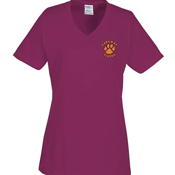 Port Classic 5.4-oz V-Neck T-Shirt - Ladies' - Colors - Embroidered