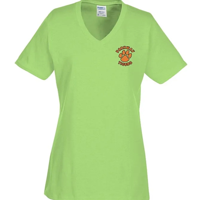 Port Classic 5.4-oz V-Neck T-Shirt - Ladies' - Colors - Embroidered