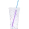 Rave Rainbow Confetti Mood Tumbler with Lid and Straw - 26 oz