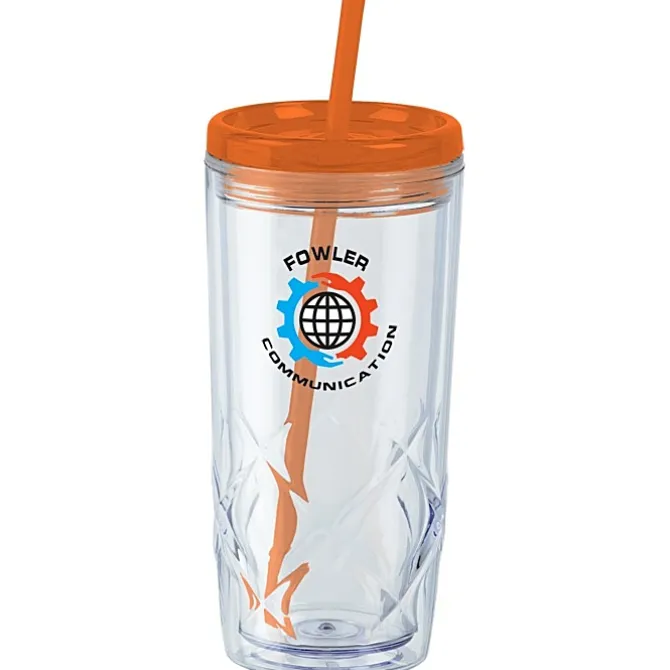 Refresh Simplex Tumbler with Straw - 16 oz - Clear - Full Color