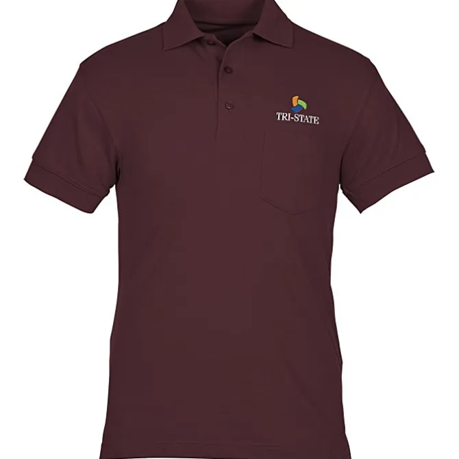 Smooth Touch Blended Pocket Pique Polo - Men's
