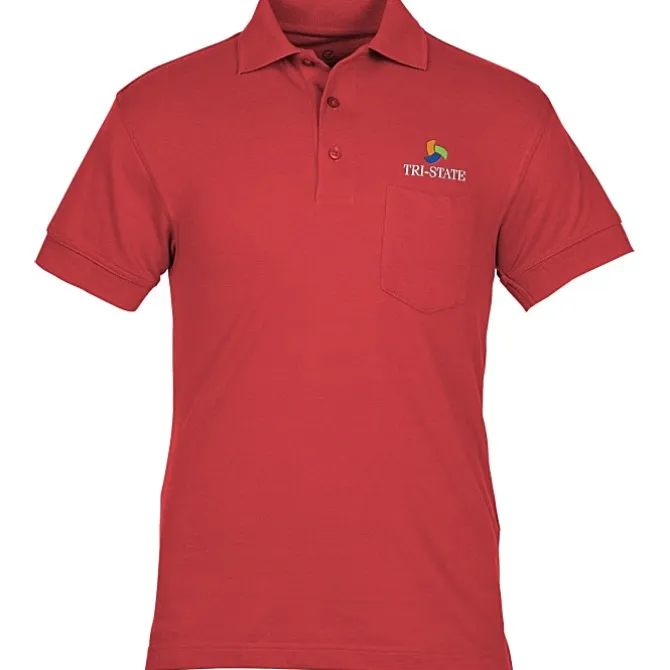 Smooth Touch Blended Pocket Pique Polo - Men's