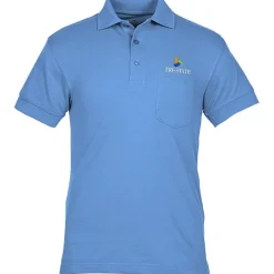 Smooth Touch Blended Pocket Pique Polo - Men's