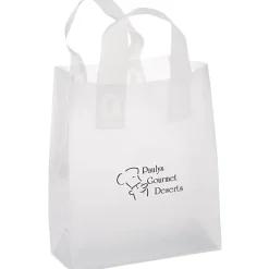 Soft-Loop Frosted Clear Shopper - 10 inches x 8 inches
