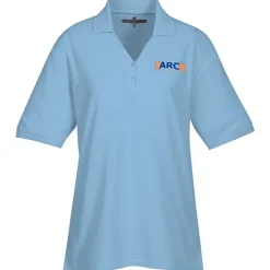 Soft Touch Pique Y-Placket Sport Shirt - Ladies' - Embroidered