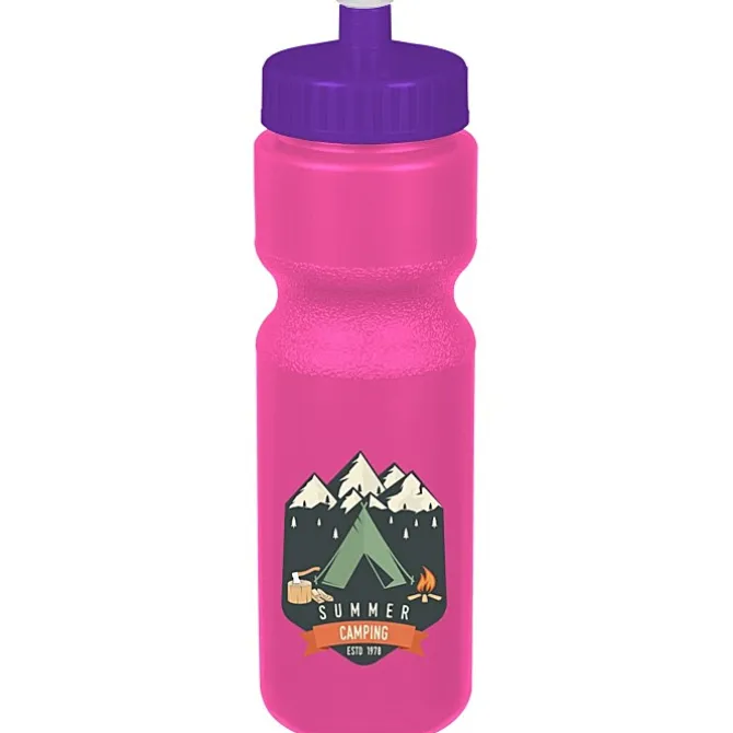 Sport Bottle with Push Pull Lid - 28 oz - Colors - Full Color