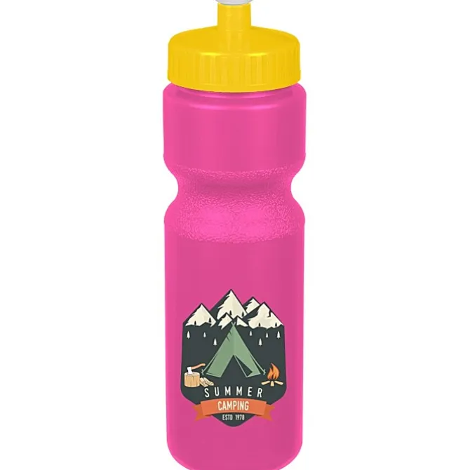 Sport Bottle with Push Pull Lid - 28 oz - Colors - Full Color