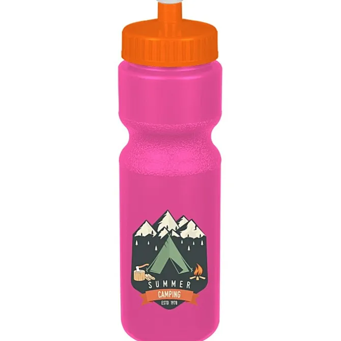 Sport Bottle with Push Pull Lid - 28 oz - Colors - Full Color