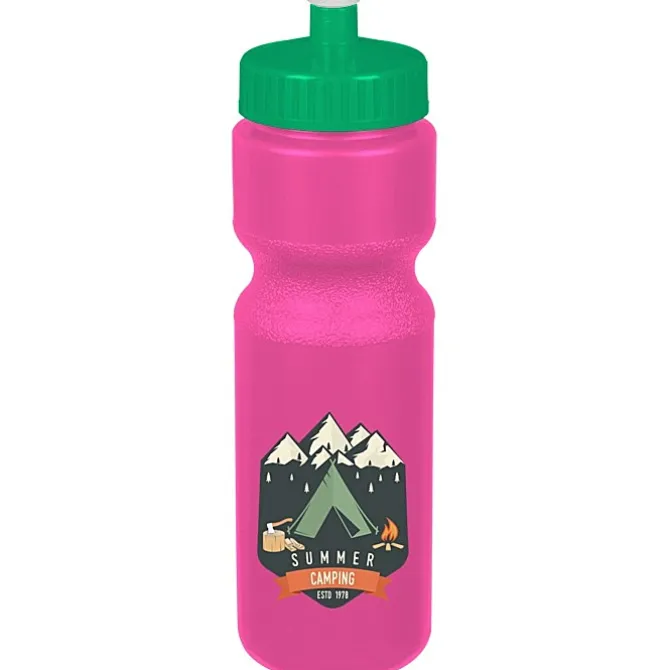 Sport Bottle with Push Pull Lid - 28 oz - Colors - Full Color