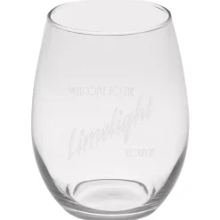 Stemless White Wine Glass - 15 oz - Deep Etch