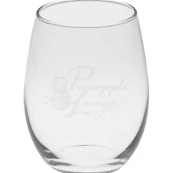 Stemless White Wine Glass - 21 oz - Deep Etch