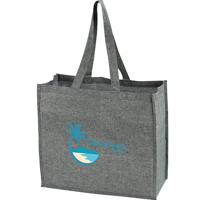 Structured Cotton Shopper Tote with Interior Lamination - Full Color