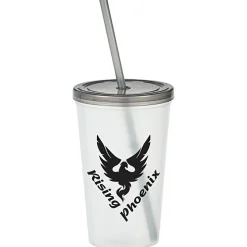 Translucent Stadium Cup with Lid & Straw - 20 oz