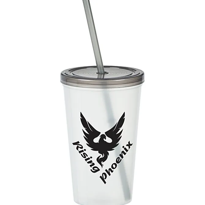 Translucent Stadium Cup with Lid & Straw - 20 oz