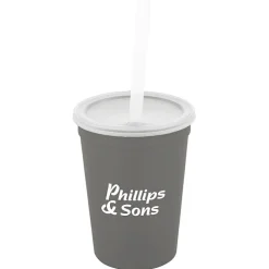 Translucent Stadium Cup with Lid & Straw - 12 oz