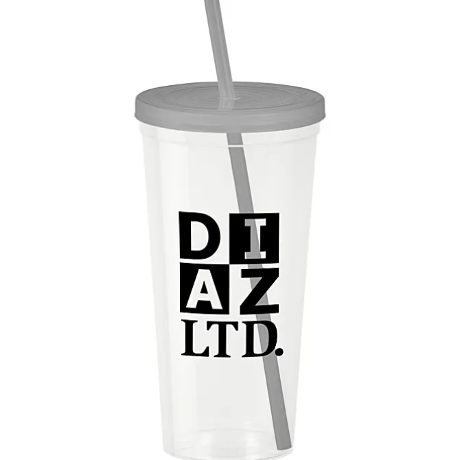 Translucent Stadium Cup with Lid & Straw - 24 oz