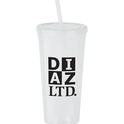Translucent Stadium Cup with Lid & Straw - 24 oz