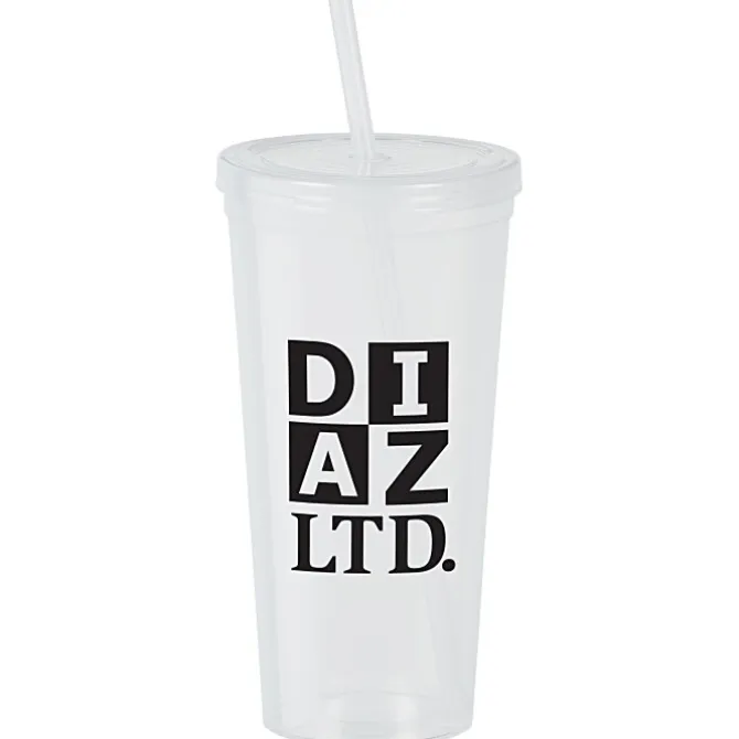 Translucent Stadium Cup with Lid & Straw - 24 oz