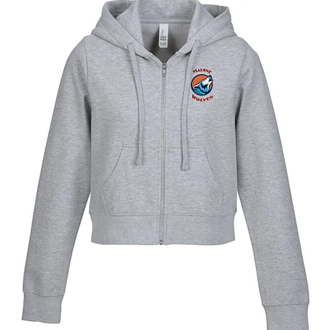 Ultimate 8.3-oz CVC Fleece Cropped Full-Zip Hoodie - Ladies' - Embroidered