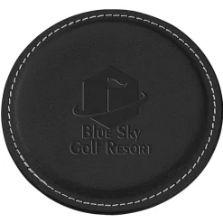 Vintage Round Bonded Leather Coaster