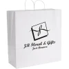 White Kraft Paper Shopping Bag - 18-3/4 inches x 18 inches - 24 hr