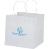 White Kraft Wide Gusset Paper Bag - 10 inches x 10-1/4 inches